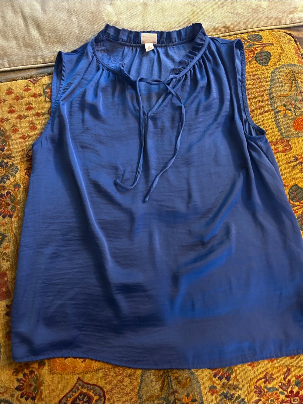 Blue silky blouse